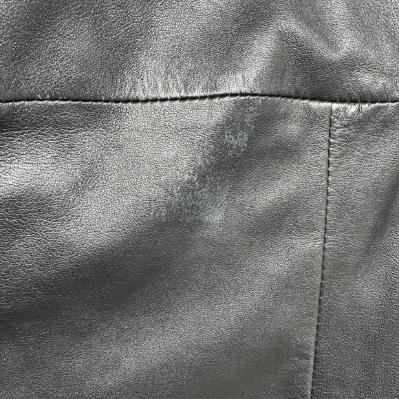 Style & Co Leather Jacket Womens Button Up Size Large Black Collar Pockets - Picture 5 of 9